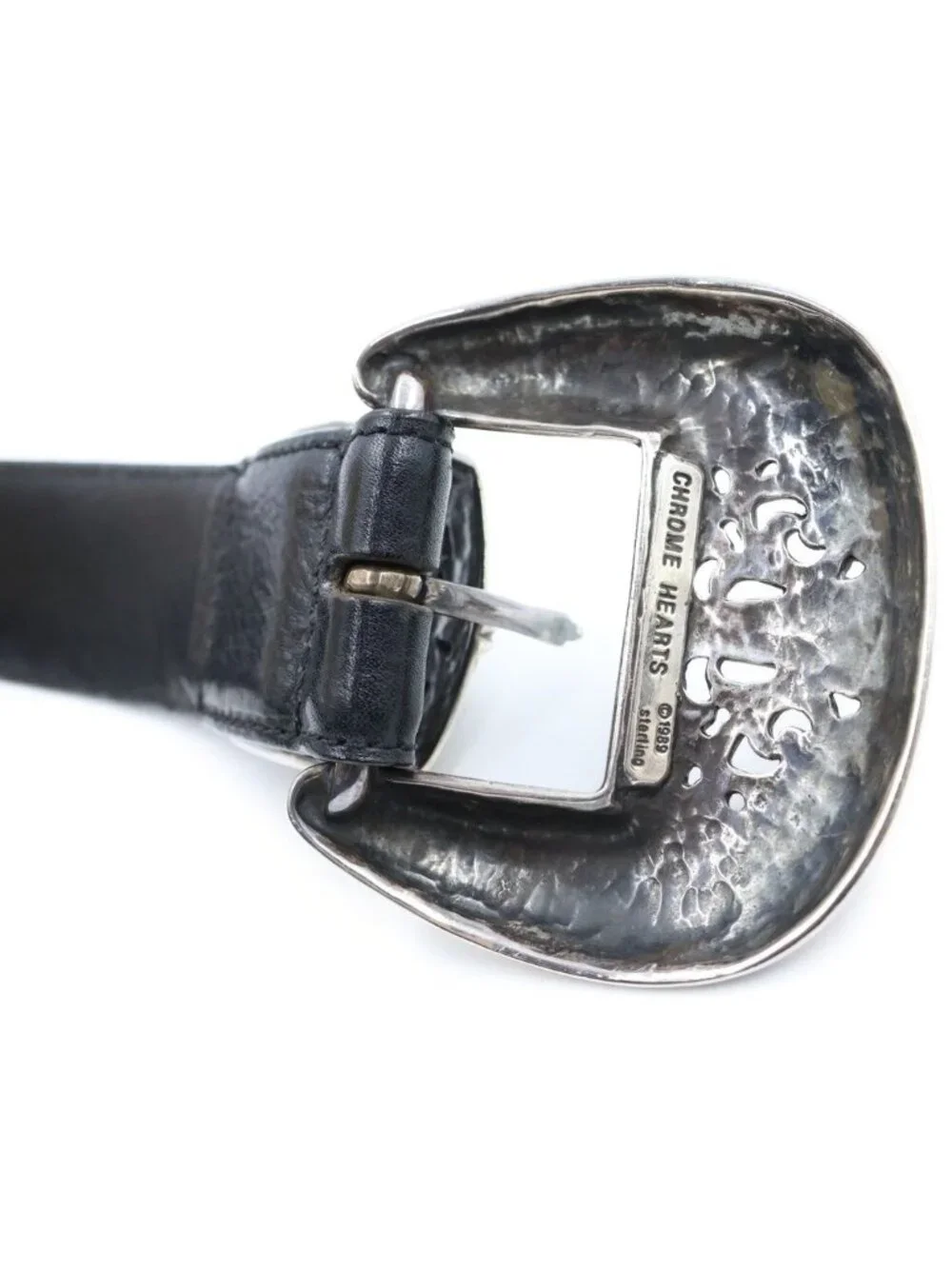Chrome Hearts Classic 3 PC Leather Belt Black Silver